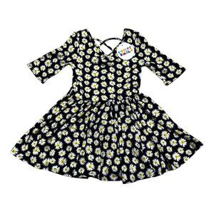 Dot Dot Smile Toddler Girl‎ 2T Black Smiling Flowers Ballerina Twirl Dress NWT